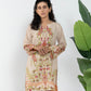 Beige Garland simple party wear dress in khaki