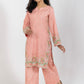Petite Orchid shocking pink dress with floral prints