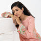 Women’s long shirt 2 piece suit in pink