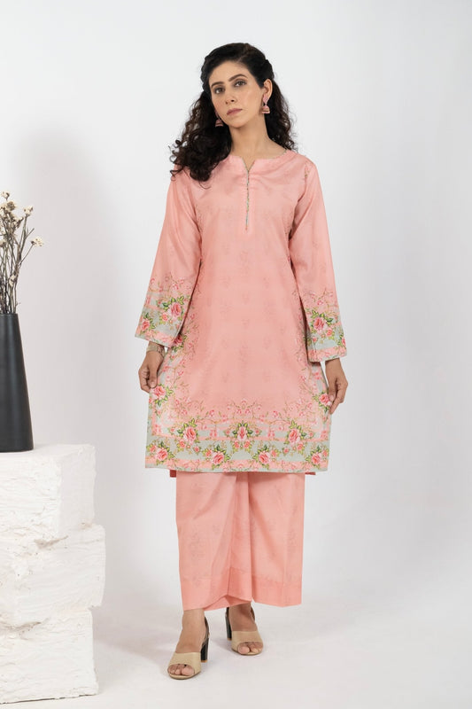 Women’s long shirt 2 piece suit in pink